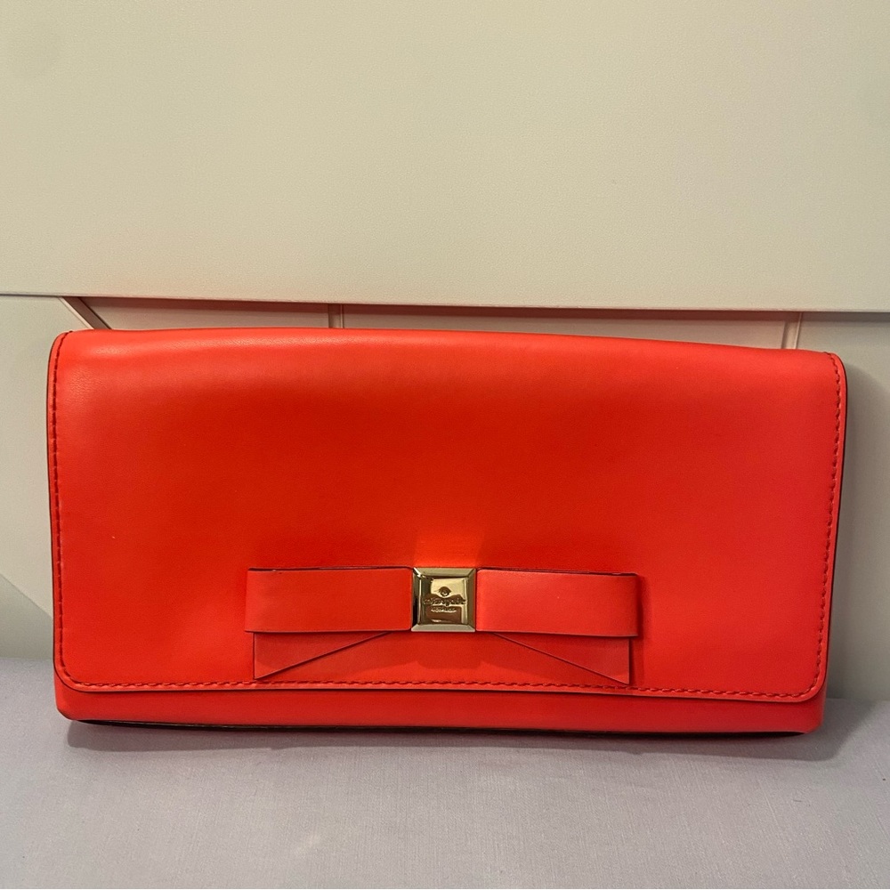 Kate Spade New York Cindy Wallet Pink/Salmon Color 9"x5.5" Magnetic Closure
